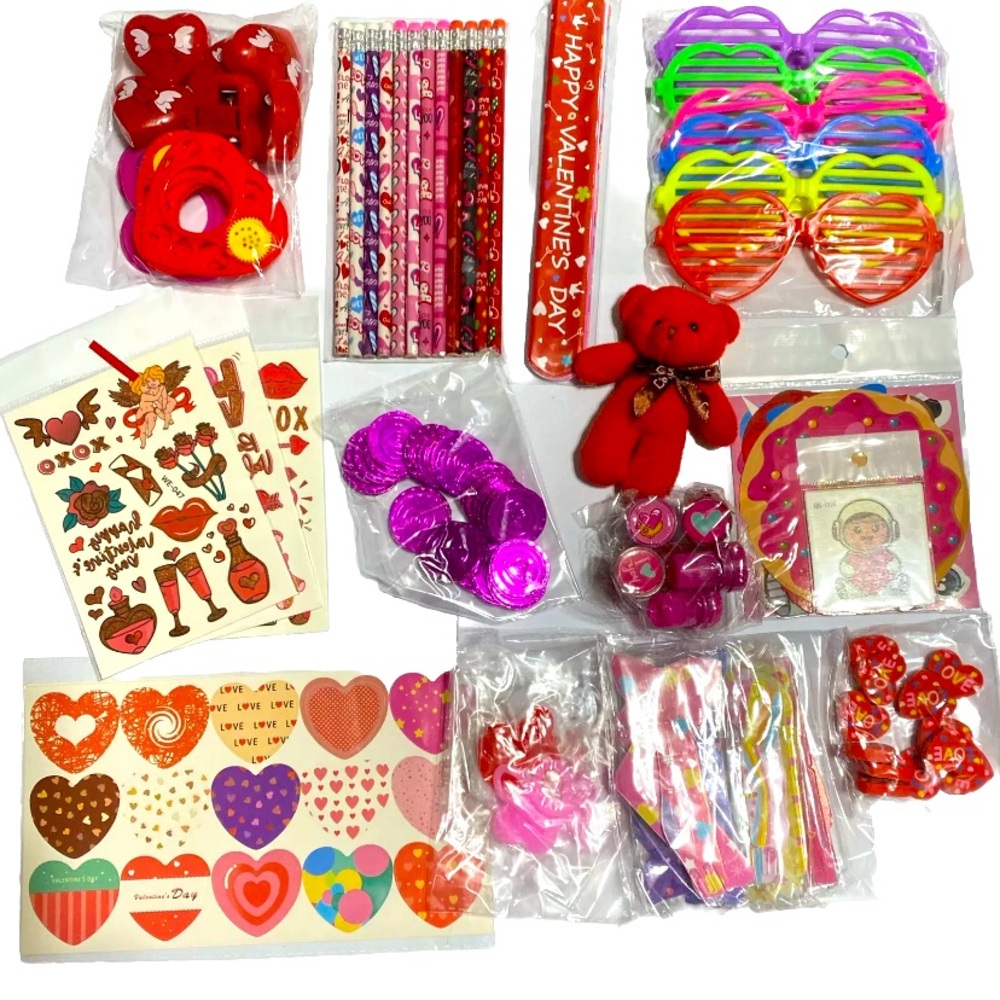 120 Piece Assorted Valentines Day Party Favors